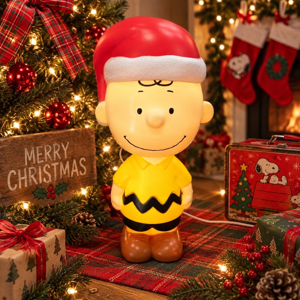 Peanuts Charlie Brown Santa Blow Mold 22" Lighted Christmas Decor NEW